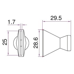 BOQUILLA PLANA PARA MANGUERA FLEXIBLE DE 1/4" X 1" (COLA DE PATO)