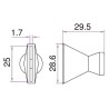 BOQUILLA PLANA PARA MANGUERA FLEXIBLE DE 1/4" X 1" (COLA DE PATO)